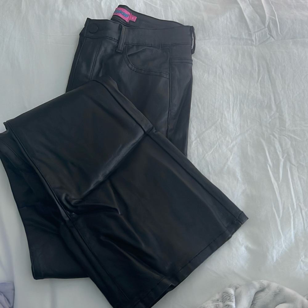 Edikted black leather pants